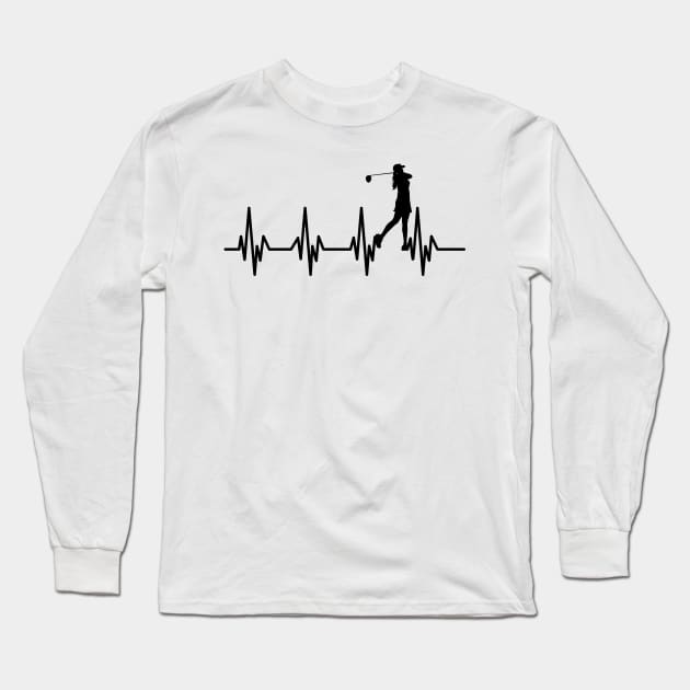 Golfer Women Heartbeat Long Sleeve T-Shirt by ArticArtac